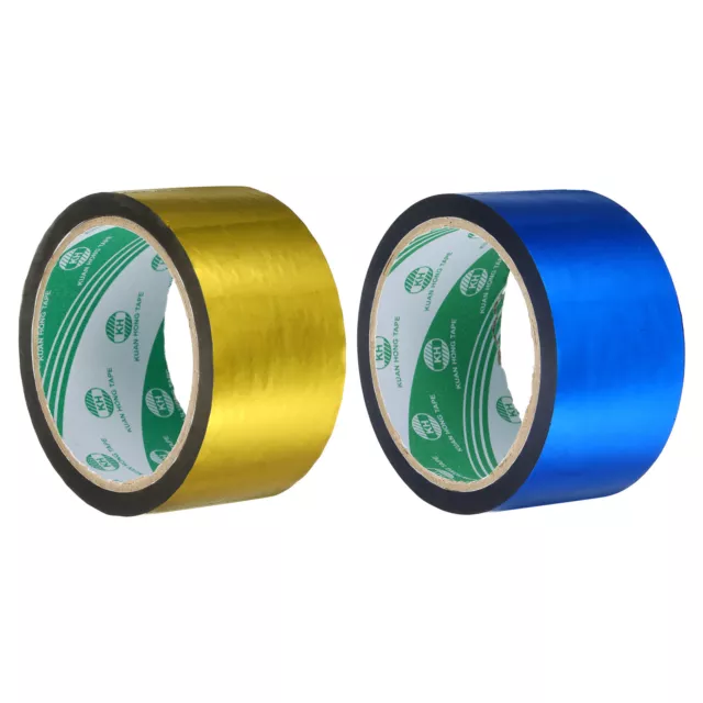 Washi Tape Set 50mm Wide for DIY Crafts, Gold Tone, Blue