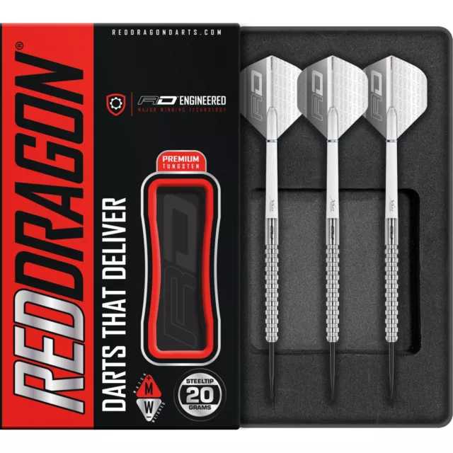 ROTER DRACHE Speer Wolfram Darts Set 20g, 22g, 24g mit Flügen & Wellen