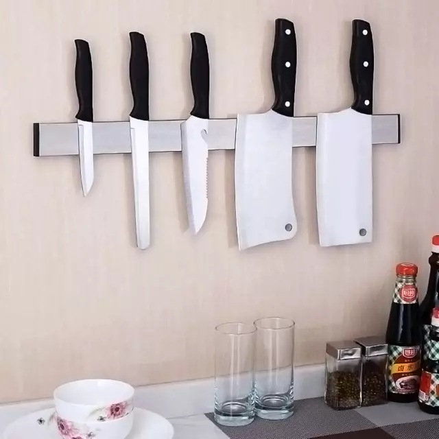 51cm Stainless Steel Magnetic Knife Holder Rack Knives Tool Shelf Magnet Rack 2