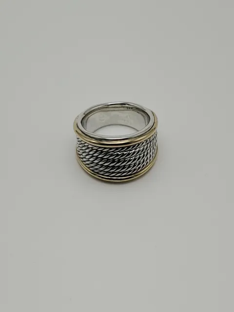 David Yurman Women's Two-Tone 5 rope Cable Band Ring with 18K gold size 7