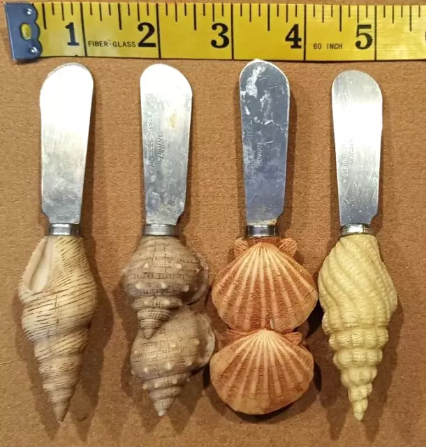 Sea Shell Cheese Butter Knife Spreader Set of 4 Beach Nautical Party Decor