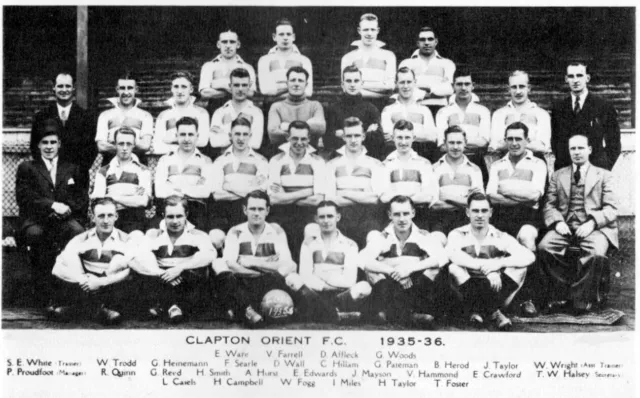 Clapton Orient Football Team Photo>1935-36 Season