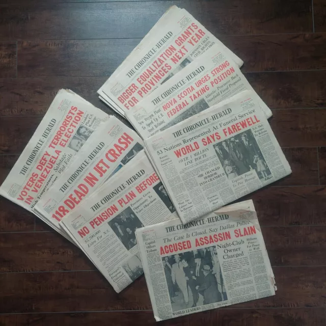 Halifax Chronicle Herald Newspaper  1963 Kennedy Assassination Lot