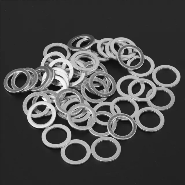 Oil Drain Plug Gasket 50pcs Aluminum Alloy Oil Drain Plug Washer Seals Gaskets