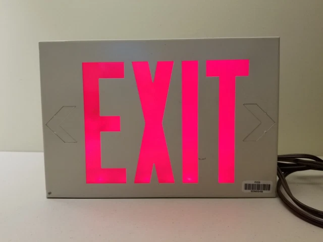 Vintage Metal Exit Sign with LED Lights WORKS
