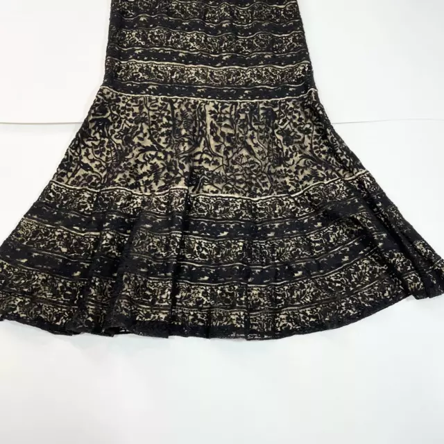 Tadashi Shoji Gown Womens 14 Black Lace Paneled Overlay Sheer Yoke NWT 2