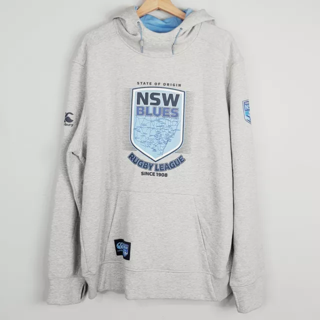 NSW BLUES NRL Authentics Mens Size 2XL State of Origin Hoodie Jumper