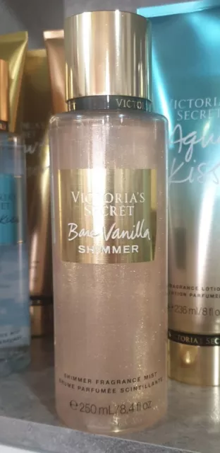 VICTORIA'S SECRET BARE Vanilla shimmer acqua profumata corpo glitterata 250  ml EUR 32,99 - PicClick IT