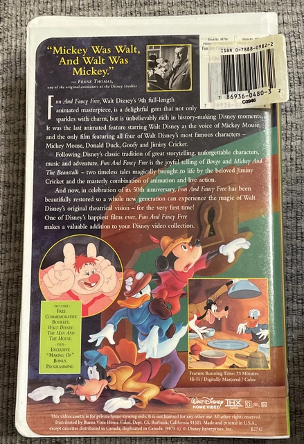 WALT DISNEY #39 S MASTERPIECE Fun and Fancy Free (VHS 1997) Limited