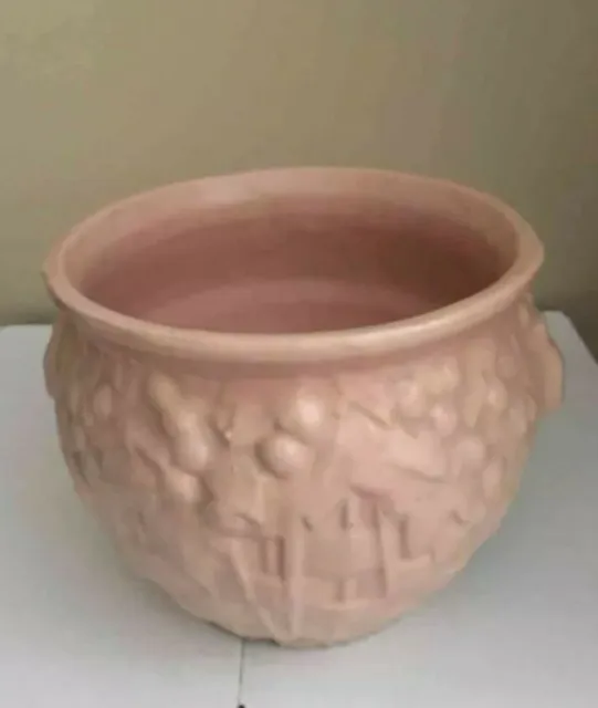 McCoy Pottery 1930s Pink Leaves And Berries Jardiniere Planter