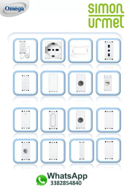 Serie Civile Simon Urmet Nea Bianca Interruttore-Presa-Supporto-Copriforo Tutto