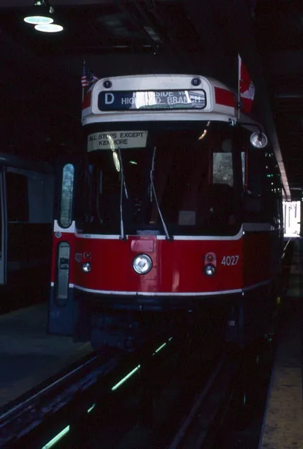 Transit Slide - MBTA Trolley #4027 Riverside Car House Boston Vintage Photo