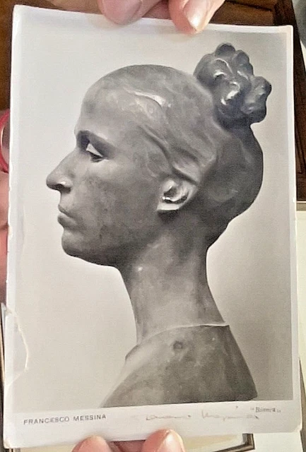 Fotografia Originale Del 1938 Opera "Bianca" Con Autografo Francesco Messina 454