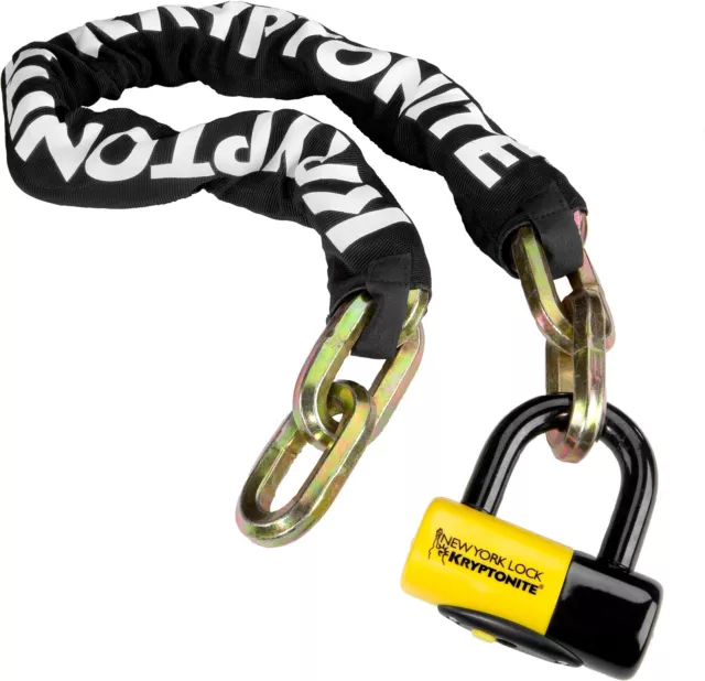 Kryptonite New York Fahgettaboudit Chain Lock NY Disc Lock Sold Secure Diamond