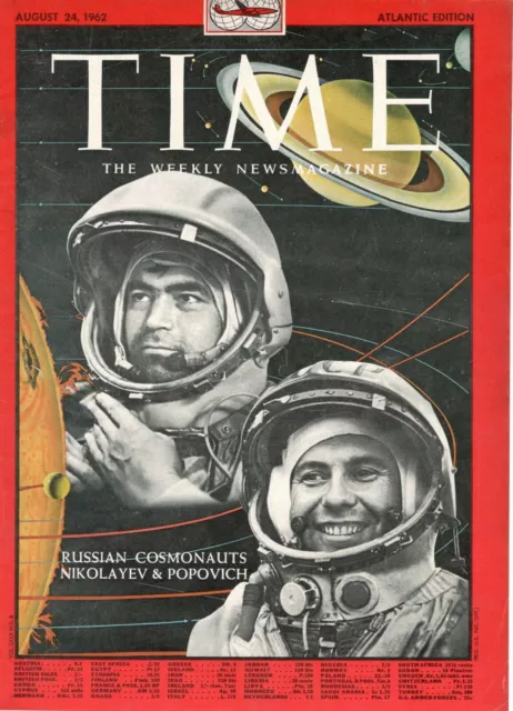 1962 Time Astronauts Nikolayev-Popovich Only Cover Original Print Ready to Frame