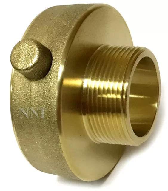 2-1/2" Female NST/NH x 1-1/2" Male NPT FIRE HOSE/HYDRANT BRASS ADAPTER FITTING