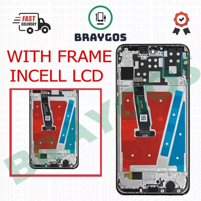 Replacement For HUAWEI P30 LITE MAR-LX1 LCD Touch Screen Display Assembly Frame 2