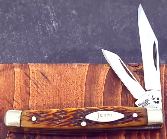 Vintage Sabre Small 2 Blade Jack Folding Pocket Knife Made in Japan