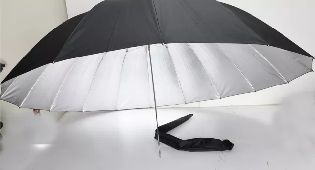 Westcott 6 Feet Parabolic Umbrella, Silver/Black MINTY!!!!