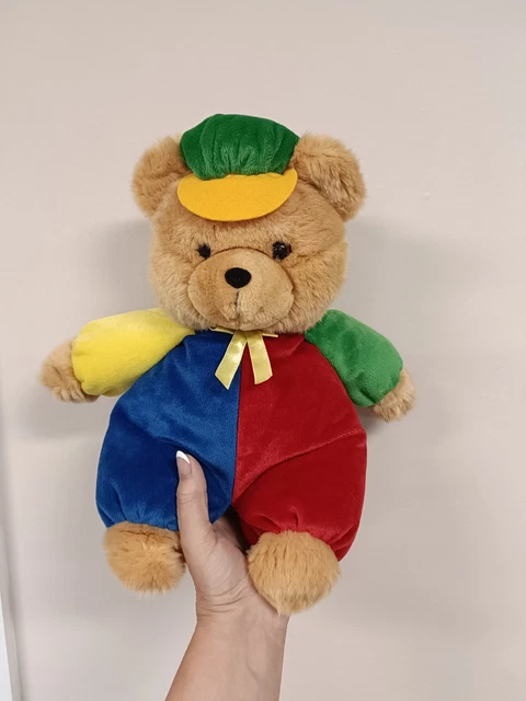 Soft Raddle TEDDY BEAR SOFT Toy Primary Colours with Rattle & Cap £26.70 - PicClick UK