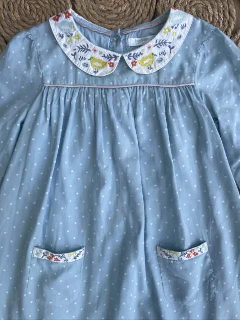 Mini Boden Baby Girls Embroidered Spring Floral Chick Collar Dress 3 4 Yrs 🐣 3