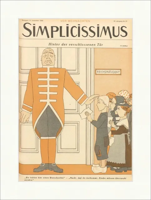 Titelseite der Nummer 37 von 1932 Erich Schilling Präsident Simplicissimus 1934