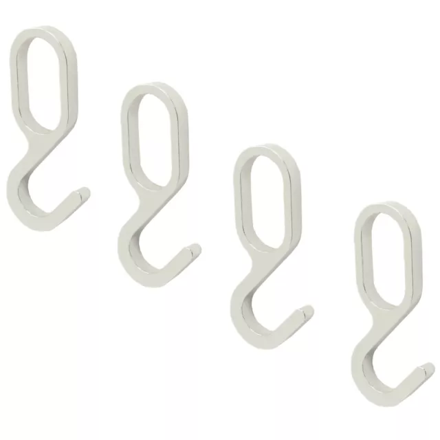 4x CHROME SLIDING WARDROBE HOOK FITS 30MM OVAL OVER RAIL Clothes Hanger Fittings