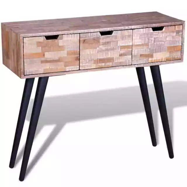 Table console avec 3 tiroirs Bois de teck recyclé vidaXL