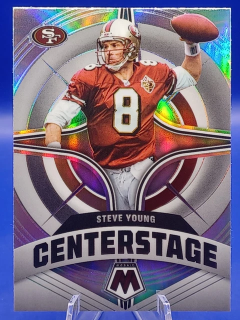2022 Panini Mosaic Center Stage Steve Young Silver Prizm #CS-13
