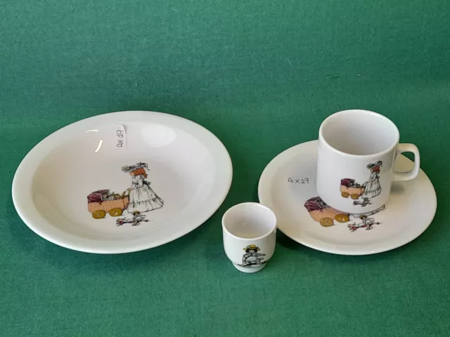 Set Vintage Servizio 4 Pezzi Piatti Bimbo Bimba St Bavaria Pappa Bambini. Ax19