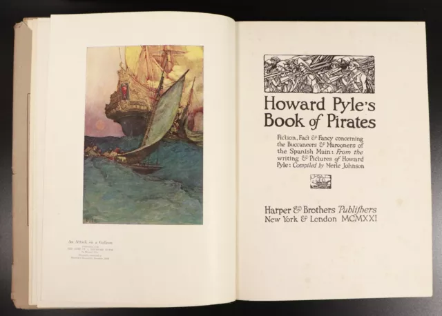 1921 Howard Pyle's Book Of Pirates Antique Childrens Book 1st Ed W/Dust Jacket 2