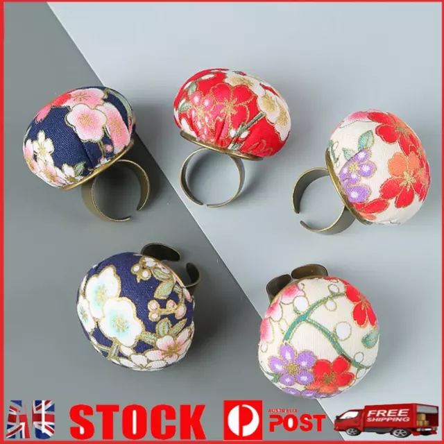1Pc Adjustable Ring Pin Cushions Quilters Finger Pincushion DIY
