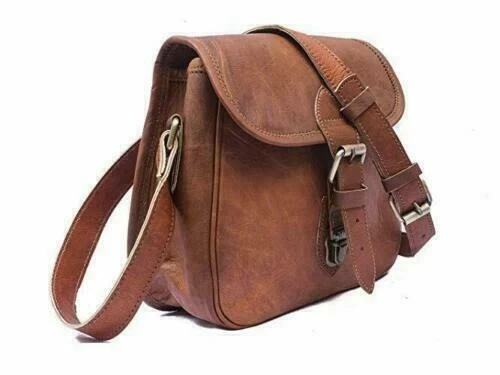 Artisanal Femmes Cuir Véritable Sac Bandoulière Marron Sac à Main