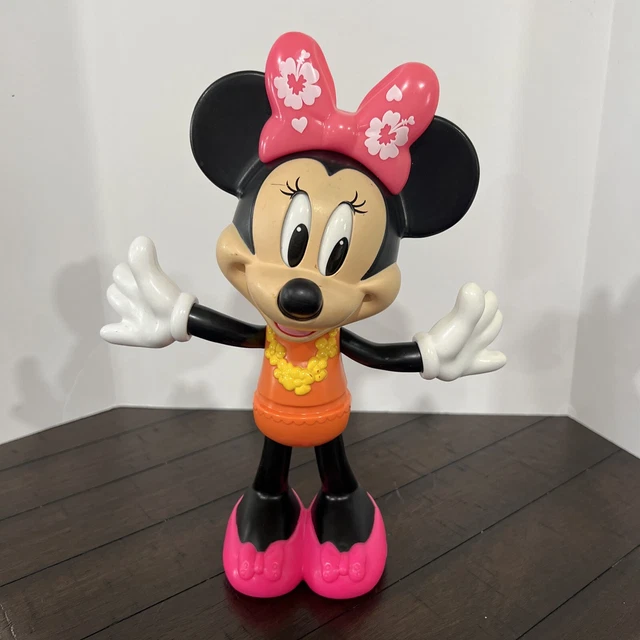 2015 MATTEL DISNEY 10" Hula Dancing Minnie Mouse Bobble Moves Dance