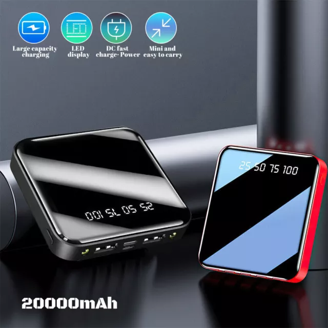 20000mAh Mini Power Bank Fast Charging Portable External Battery Backup Charger