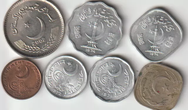 7 different world coins from PAKISTAN