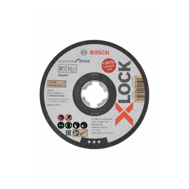 Bosch Professional X-LOCK Trennscheibe 125 x 1,0 Standard for Inox Stahl