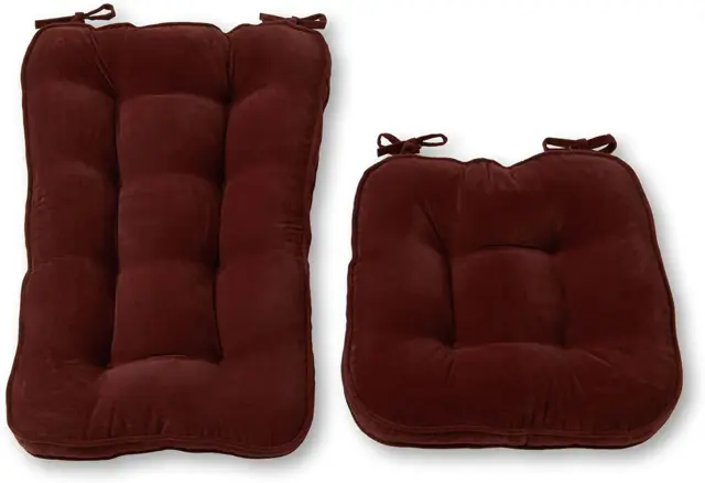 Hyatt 2-Piece Jumbo Rocking Chair Cushion Set, Maroon