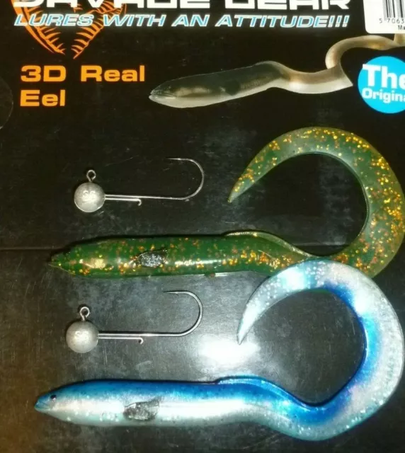 SAVAGE GEAR REAL EEL 15cm LURES  and jig head for predator fishing - FREE LURE !