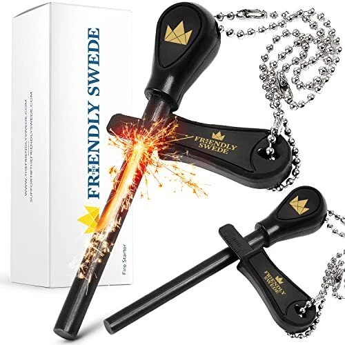 Ferro Rod Fire Starter Sticks, Easy Grip Flint and Steel