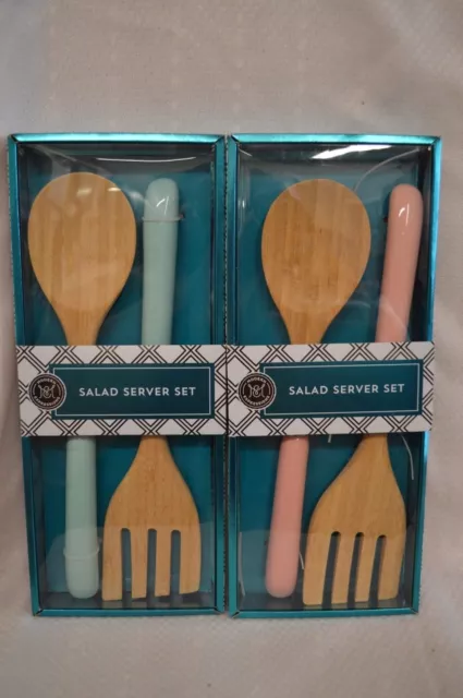 ELIGES 2 PIEZAS Servidor de ensaladas JUEGO Tenedor de comida melocotón VERDE CUCHARA Servir FIESTA Entretenimiento