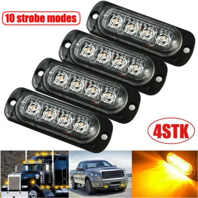 4 flash anteriori LED luce di avvertimento strobo luce auto veicolo camion 12-24 V de