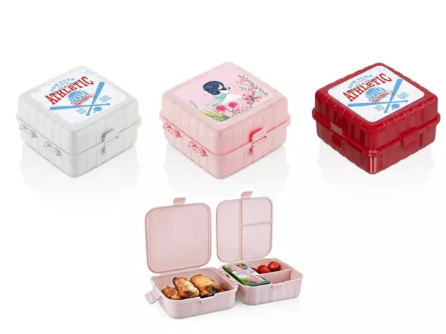 Brotdose Butterbrotdose 4 Fächern Frühstücksbox Lunchbox Brotbox für Kinder