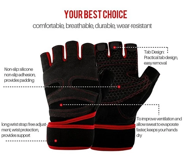 Gants de haltérophilie de gymnastique, protection de la paume d'entraînement physique (moyen) 3