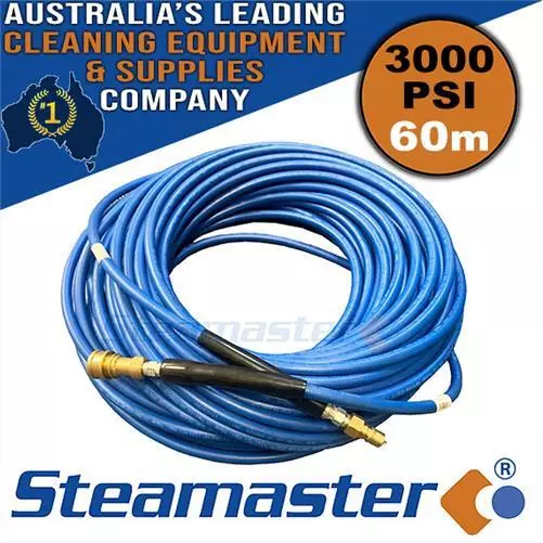 STEAMASTER 60m 3000psi Carpet Cleaning Solution Hose 1/4″, Steam Vacuum Cleaner