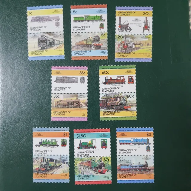 Briefmarken St. Vincent Grenadinen, Mi. 324-339, Lokomotiven II als Paare