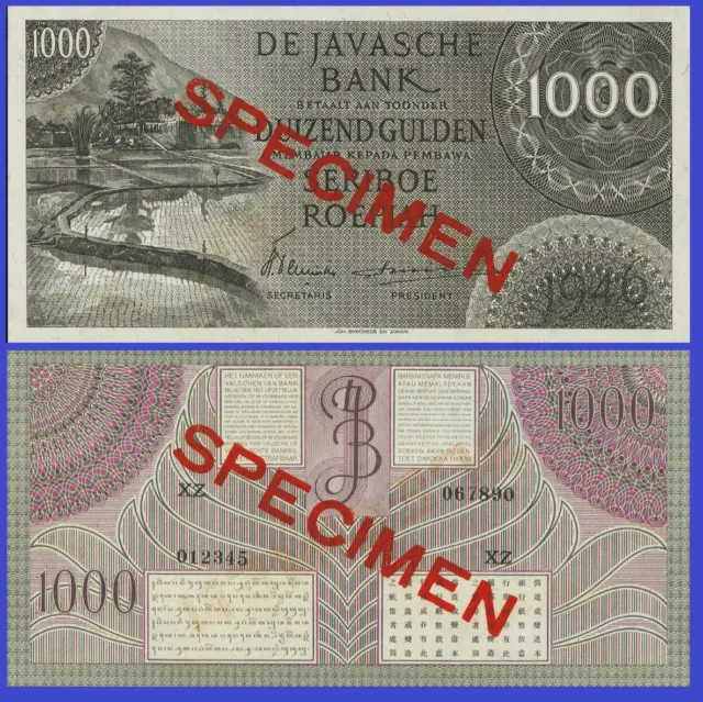 NETHERLANDS INDIES  1000 GULDEN 1946 SPECIMEN  -   Copy