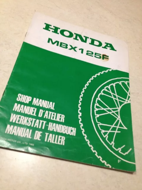 Supplemento Manuale Officina Honda MBX125F MBX125 MBX 125 F Shop Éd. 1985