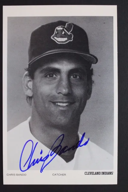 Chris Bando Cleveland Indians Tigers A's Autographed Signed 3x5 Postcard 16L