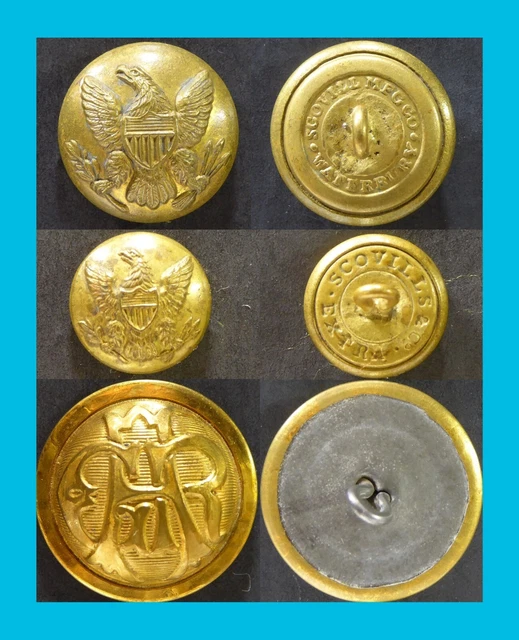 Civil War US Army enlisted coat & cuff button set w/ GAR - antique nondug relics